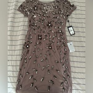 Adrianna Papell sequined purple cocktail dress